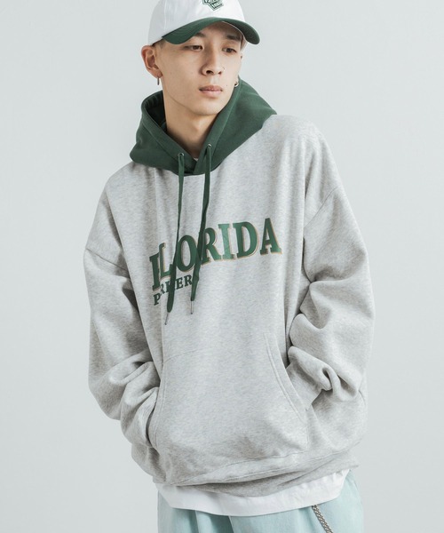 Rocky Monroe（ロッキーモンロー）の「オーバーサイズ 裏起毛カレッジロゴプリントプルオーバーパーカー（パーカー・メンズ・ブラック/ネイビー/グレー/グリーン/ブラック系/グレー系/グレー系1/グリーン系/ホワイト・M/L/XL）」の19枚目の写真