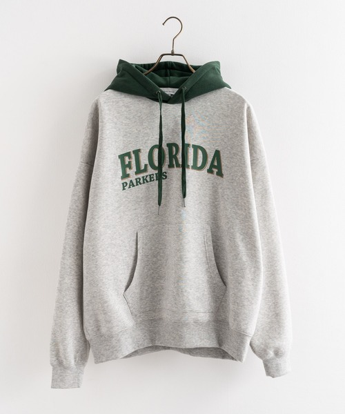 Rocky Monroe（ロッキーモンロー）の「オーバーサイズ 裏起毛カレッジロゴプリントプルオーバーパーカー（パーカー・メンズ・ブラック/ネイビー/グレー/グリーン/ブラック系/グレー系/グレー系1/グリーン系/ホワイト・M/L/XL）」の10枚目の写真