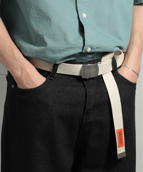 UNIVERSAL OVERALL(ユニバーサルオーバーオール)の「【UNIVERSAL OVERALL】ロゴ入りロングガチャベルト UV0846I(ベルト・メンズ・ブラック/オフホワイト/レッド/グリーン/キャメル/ピンク/ネイビー/ブルー/ライトグレー/イエロー・FREE)」の2枚目の写真