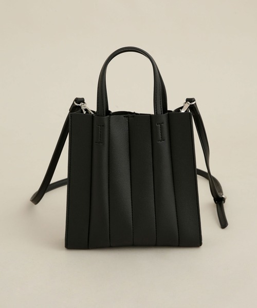 NANO universe（ナノユニバース）の「LB.04/プリーツミニトートバッグ（トートバッグ・レディース・ホワイト/ブラック/ベージュ・FREE）」の10枚目の写真