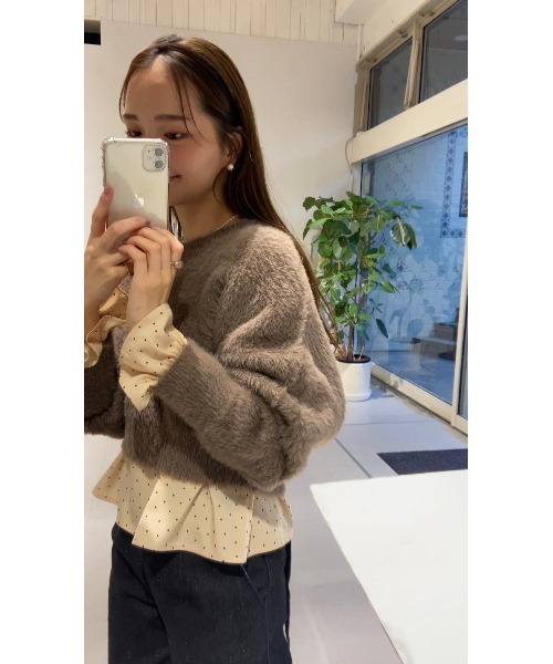 flower(フラワー)の「スウィートシャギーニット(ニット/セーター・レディース・ブラウン/ピンク・FREE)」の22枚目の写真