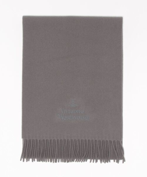 Vivienne Westwood（ヴィヴィアンウエストウッド）の「81030007/W006D/EMBROIDERED LAMBSWOOL/（マフラー・レディース・レッド/ホワイト/ベージュ/ブルー/Wine/ブラック/ピンク/PINK/Navy/LT.Blue/グレー/Beige・FREE）」の3枚目の写真