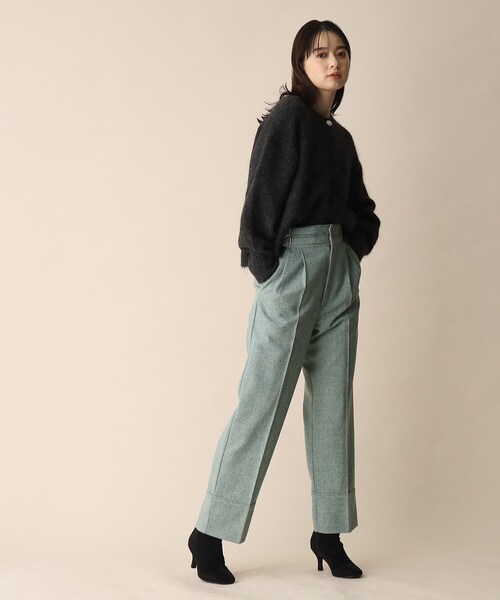 OPAQUE.CLIP（オペークドットクリップ）の「◆Ｗサイドデザインパンツ（その他パンツ・レディース・ダークグリーン/ベージュ・38/36）」の4枚目の写真
