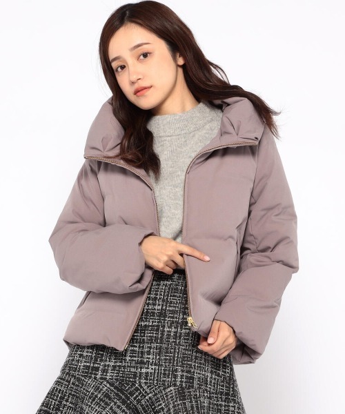 MISCH MASCH（ミッシュマッシュ）の「ショールカラーシームレスダウン（ダウンジャケット/コート・レディース・ブラック/モカ・MEDIUM）」の2枚目の写真