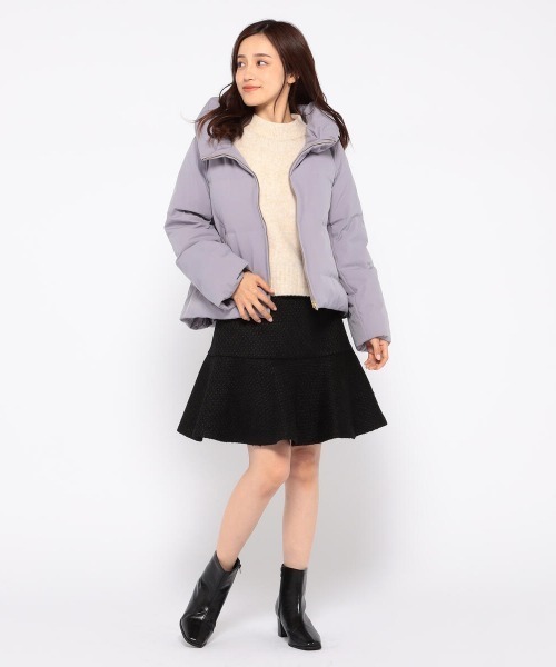 MISCH MASCH（ミッシュマッシュ）の「ショールカラーシームレスダウン（ダウンジャケット/コート・レディース・ブラック/モカ・MEDIUM）」の5枚目の写真