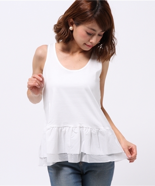 SHIPS for women（シップスフォーウィメン）の「タンクセット リネン裏毛プルオーバー（Tシャツ/カットソー・レディース・ライトホワイト/ライトグレー・36/38）」の11枚目の写真