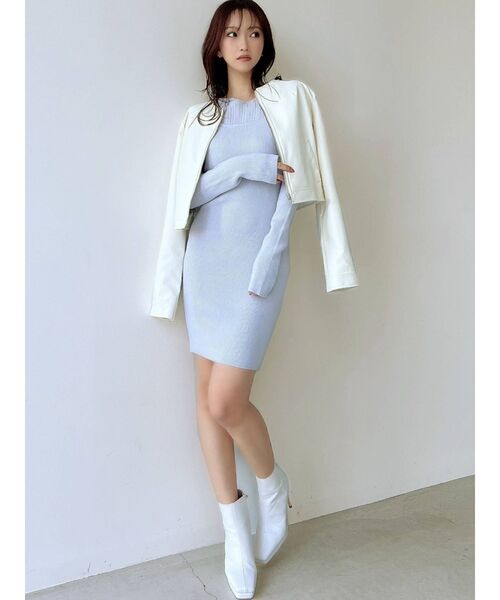 RESEXXY（リゼクシー）の「スクエアトゥショートブーツ（ブーツ・レディース・アイボリー/ブラック・SMALL/MEDIUM/LARGE）」の10枚目の写真