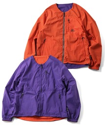 ノーカラージャケット（パープル/紫色系）ファッション通販