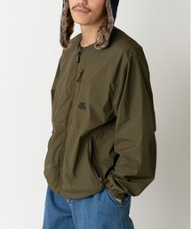 ノーカラーのエメラルとグリーンジャケット ブークレーノーカラージャケット|allureville OFFICIAL SITE