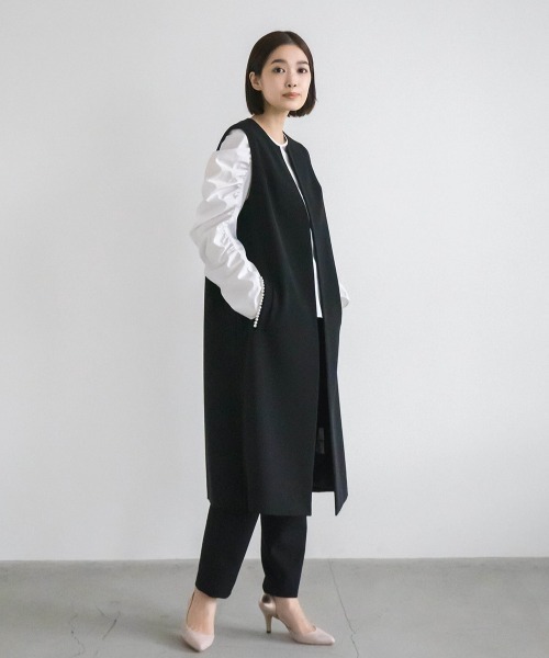 kaene(カエン)の「ギャザースリーブブラウス(シャツ/ブラウス・レディース・ブラック/オフホワイト・1/2)」の16枚目の写真