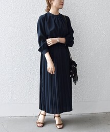 SHIPS any | SHIPS any:〈洗濯機可能〉ジョーゼット ギャザー プリーツ ワンピース◆(ワンピース)