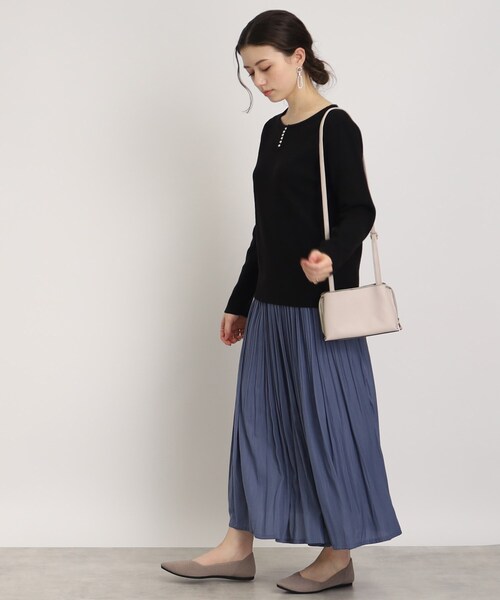 DRESKIP（ドレスキップ）の「◆【洗える】パ－ル調ボタンで惹きつける ラウンドネックニット（ニット/セーター・レディース・ブラック/ナチュラル/ホワイト系5/ピンク系・02/03/04）」の19枚目の写真