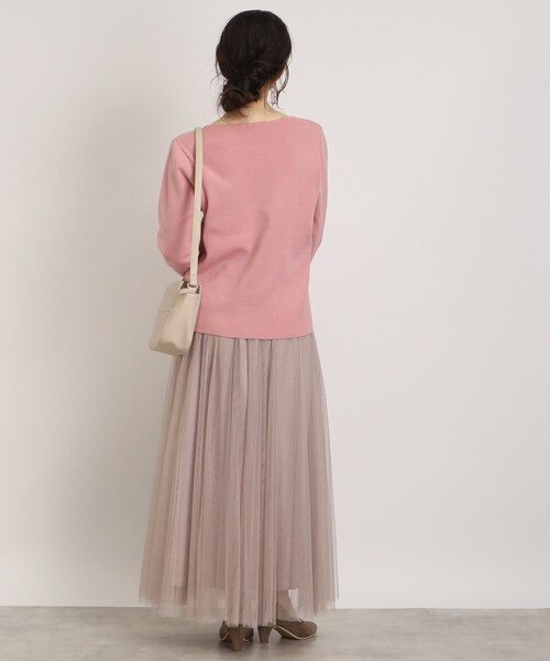 DRESKIP（ドレスキップ）の「◆【洗える】パ－ル調ボタンで惹きつける ラウンドネックニット（ニット/セーター・レディース・ブラック/ナチュラル/ホワイト系5/ピンク系・02/03/04）」の12枚目の写真