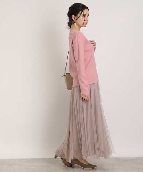 DRESKIP（ドレスキップ）の「◆【洗える】パ－ル調ボタンで惹きつける ラウンドネックニット（ニット/セーター・レディース・ブラック/ナチュラル/ホワイト系5/ピンク系・02/03/04）」の11枚目の写真