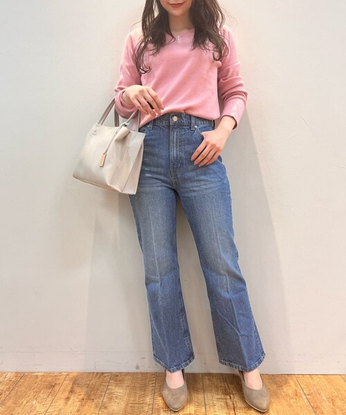 DRESKIP（ドレスキップ）の「◆【洗える】パ－ル調ボタンで惹きつける ラウンドネックニット（ニット/セーター・レディース・ブラック/ナチュラル/ホワイト系5/ピンク系・02/03/04）」の7枚目の写真