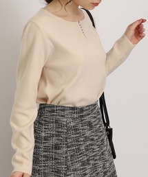 DRESKIP | 【洗える】パ－ル調ボタンで惹きつける ラウンドネックニット(ニット/セーター)