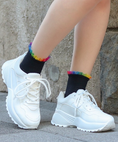 LOVEHUNTER（ラブハンター）の「軽量　厚底スニーカー《約5.5cmソール》（スニーカー・レディース・ブラック/ブラック×ブラック/ホワイト・42/43/41/40/M/L/44/SS/LL/S）」の22枚目の写真