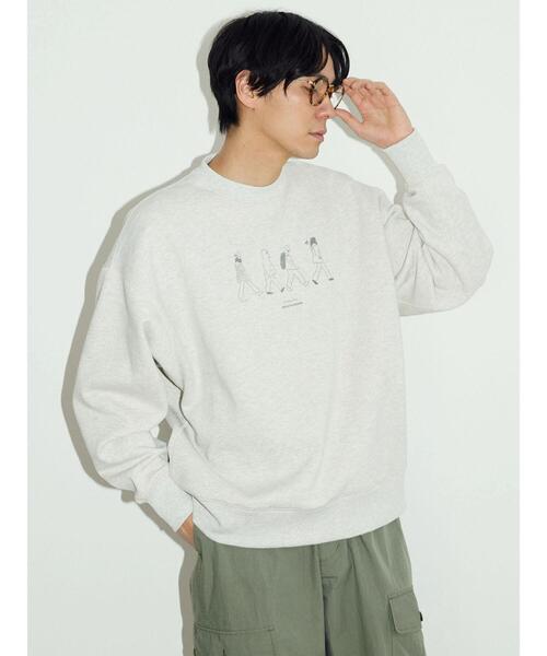 CRAFT STANDARD BOUTIQUE（クラフトスタンダードブティック）の「裏毛プリントスウェット（スウェット・メンズ・ブラック/杢グレー/ホワイト系その他・L/M/XL）」の4枚目の写真
