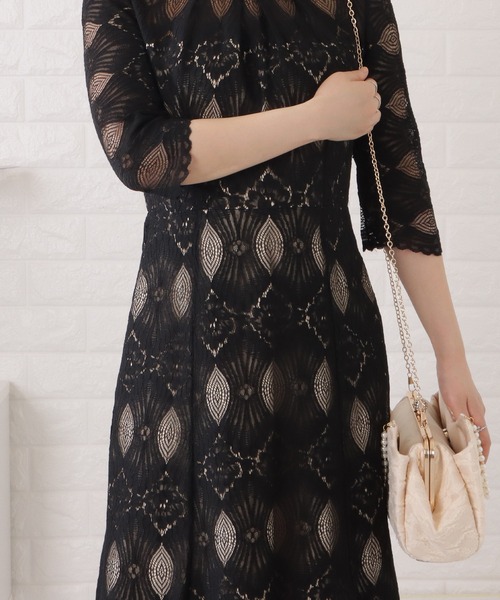 Lace Ladies(レースレディース)の「パールハンドルがま口レースパーティーバッグ(クラッチバッグ・レディース・ベージュ/ブラック・FREE)」の22枚目の写真