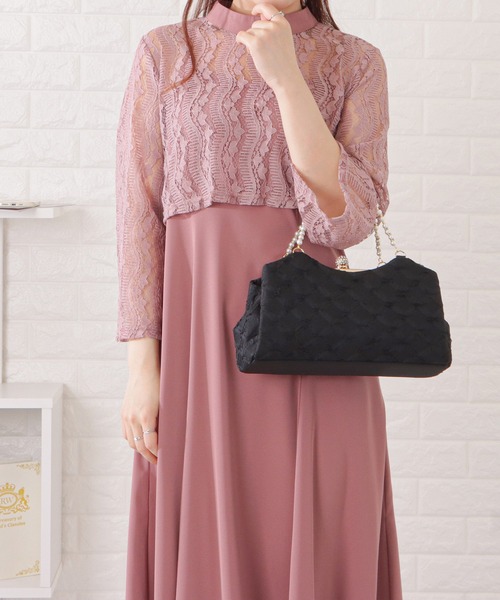 Lace Ladies(レースレディース)の「パールハンドルがま口レースパーティーバッグ(クラッチバッグ・レディース・ベージュ/ブラック・FREE)」の18枚目の写真
