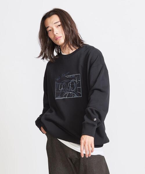 info. BEAUTY&YOUTH（インフォビューティアンドユース）の「【WEB限定】 ＜info. BEAUTY&YOUTH＞ エンブロ スウェット クルーネック -NIGHT ESCAPE-（スウェット・メンズ・ブラック/ホワイト・S/M/L/XL）」の12枚目の写真