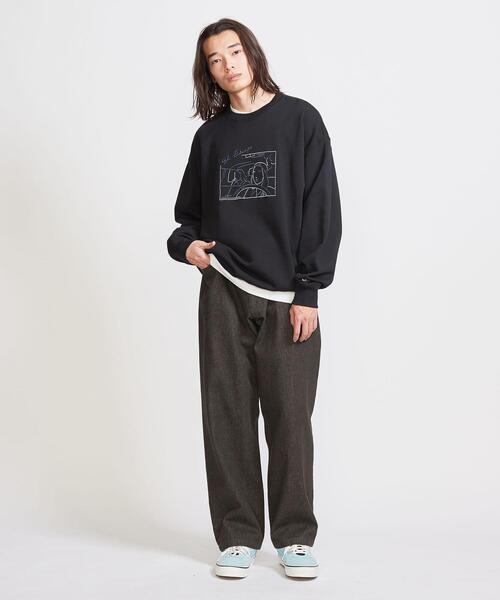 info. BEAUTY&YOUTH（インフォビューティアンドユース）の「【WEB限定】 ＜info. BEAUTY&YOUTH＞ エンブロ スウェット クルーネック -NIGHT ESCAPE-（スウェット・メンズ・ブラック/ホワイト・S/M/L/XL）」の15枚目の写真