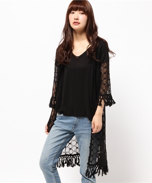 mystic（ミスティック）の「レースガウン（シャツ/ブラウス・レディース・オフホワイト/ブラック/ライトグレー・ﾌﾘ-）」の2枚目の写真