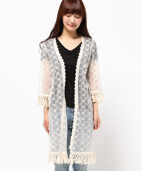 mystic（ミスティック）の「レースガウン（シャツ/ブラウス・レディース・オフホワイト/ブラック/ライトグレー・ﾌﾘ-）」の11枚目の写真