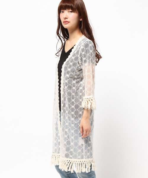 mystic（ミスティック）の「レースガウン（シャツ/ブラウス・レディース・オフホワイト/ブラック/ライトグレー・ﾌﾘ-）」の5枚目の写真