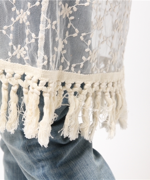 mystic（ミスティック）の「レースガウン（シャツ/ブラウス・レディース・オフホワイト/ブラック/ライトグレー・ﾌﾘ-）」の9枚目の写真