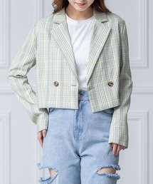 clear | チェック柄ショート丈テーラードジャケット≪2023SS新作≫(テーラードジャケット)