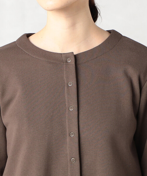 Comme　Ca　Mature（コムサマチュア）の「裏毛スナップカーディガン（カーディガン/ボレロ・レディース・ネイビー/ブラウン/ブラック・FREE）」の9枚目の写真
