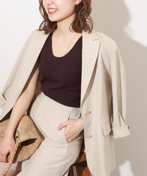 JOURNAL STANDARD relume(ジャーナルスタンダード レリューム)の「《追加》Vis/Pリブタンク(タンクトップ・レディース・ベージュ/ブラウン/ホワイト/ブラック・FREE)」の3枚目の写真