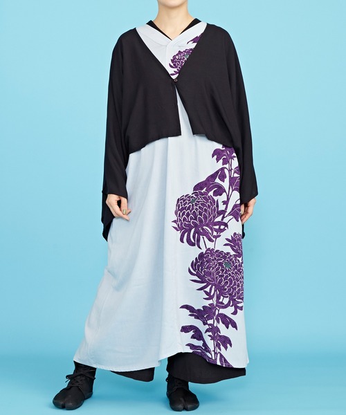 カヤ(カヤ)の「【カヤ】昇り菊ワンピース UV羽織付き(ワンピース・レディース・スミクロ/ライトグレー/ネイビー/キナリ/グリーン系その他・FREE)」の9枚目の写真