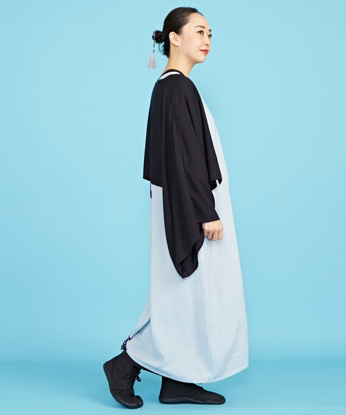 カヤ(カヤ)の「【カヤ】昇り菊ワンピース UV羽織付き(ワンピース・レディース・スミクロ/ライトグレー/ネイビー/キナリ/グリーン系その他・FREE)」の14枚目の写真