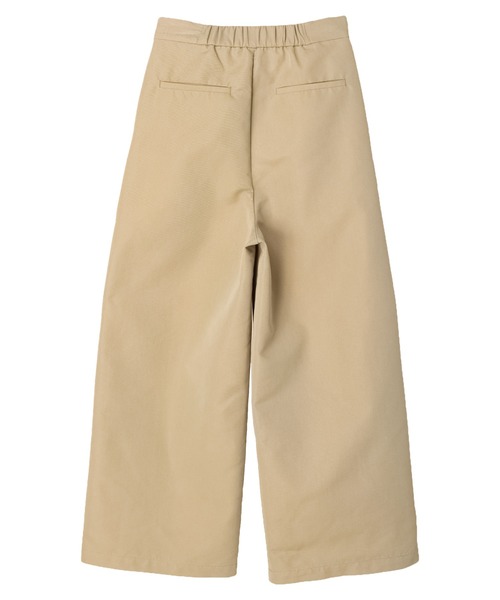 Green　Parks（グリーンパークス）の「KBF 光沢ワイドチノパンツ（チノパンツ・レディース・ベージュ・FREE）」の4枚目の写真