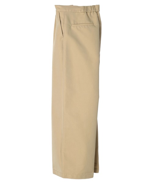 Green　Parks（グリーンパークス）の「KBF 光沢ワイドチノパンツ（チノパンツ・レディース・ベージュ・FREE）」の5枚目の写真