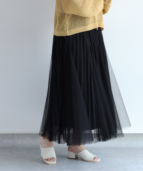 cepo(セポ)の「フレアーチュールスカート(スカート・レディース・オフホワイト/ブラック/チャコール・M)」の2枚目の写真