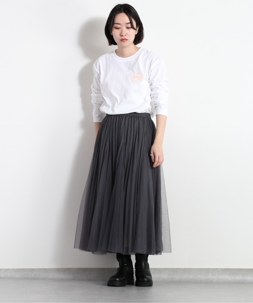 cepo(セポ)の「フレアーチュールスカート(スカート・レディース・オフホワイト/ブラック/チャコール・M)」の7枚目の写真