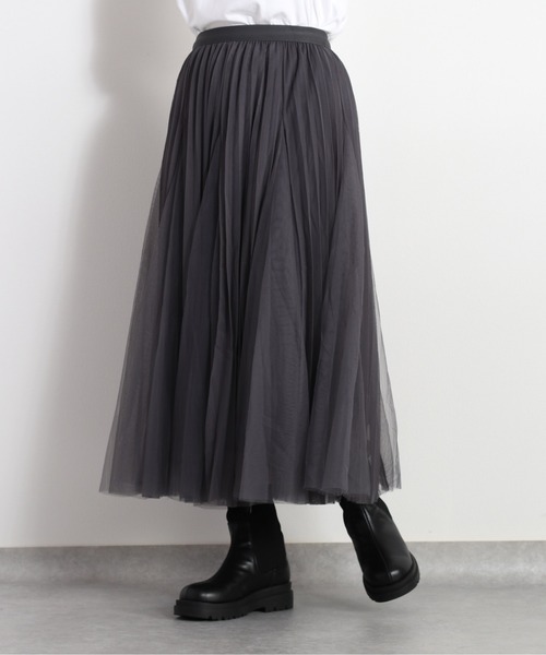 cepo(セポ)の「フレアーチュールスカート(スカート・レディース・オフホワイト/ブラック/チャコール・M)」の9枚目の写真