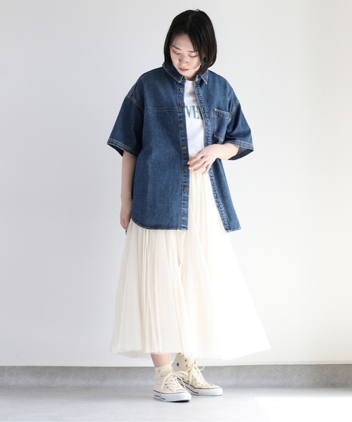 cepo(セポ)の「フレアーチュールスカート(スカート・レディース・オフホワイト/ブラック/チャコール・M)」の16枚目の写真