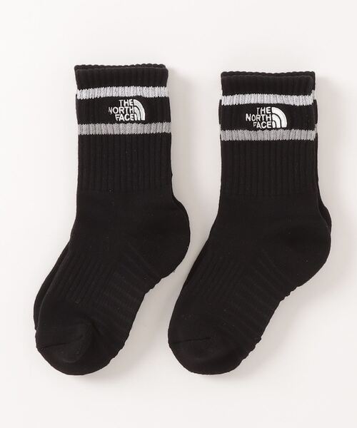 THE NORTH FACE（ザノースフェイス）の「ザ ノース フェイス THE NORTH FACE K Free Run 2P Crew_キッズ フリーラン2Pクルー（ソックス/靴下・キッズ・ホワイト/ブラック・J/M/J/L）」の2枚目の写真