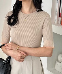 GeeRA | 袖口シアーリブトップス(ニット/セーター)
