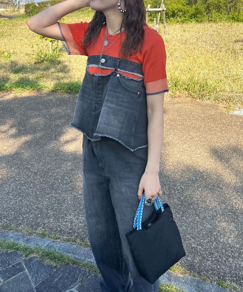 GeeRA（ジーラ）の「【S-XLサイズ展開】オフィスカジュアルにもキレカジにも！袖口配色シアーリブニットトップス（ニット/セーター・レディース・オレンジ/アイボリー/ブラック/ブルー/ベージュ/ブルー系その他/ブラック×ブルー/オフホワイト・LARGE/MEDIUM/SMALL/X-LARGE）」の22枚目の写真