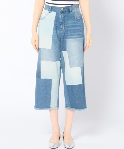 Another Edition（アナザーエディション）の「フェイクパッチワークワイドデニムパンツ/ AEBC FAKE PACH WIDE DNM（デニムパンツ・レディース・コバルトブルー・SMALL/MEDIUM）」の5枚目の写真