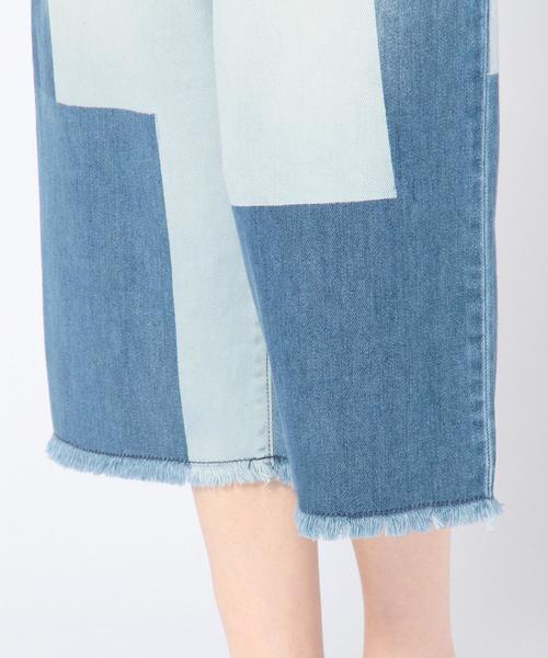 Another Edition（アナザーエディション）の「フェイクパッチワークワイドデニムパンツ/ AEBC FAKE PACH WIDE DNM（デニムパンツ・レディース・コバルトブルー・SMALL/MEDIUM）」の2枚目の写真