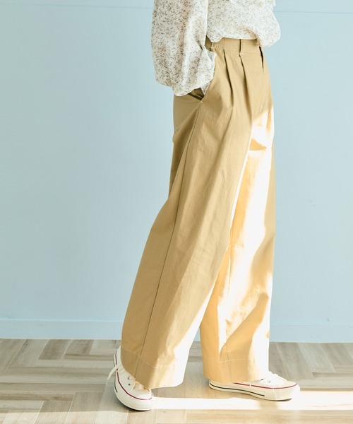 Crisp（クリスプ）の「タックワイドパンツ（その他パンツ・レディース・ブラック/ベージュ/カーキ・FREE）」の5枚目の写真