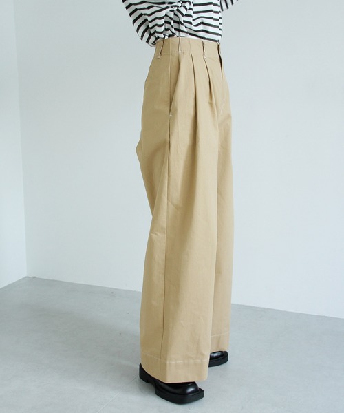 Crisp（クリスプ）の「タックワイドパンツ（その他パンツ・レディース・ブラック/ベージュ/カーキ・FREE）」の15枚目の写真