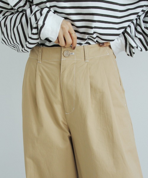 Crisp（クリスプ）の「タックワイドパンツ（その他パンツ・レディース・ブラック/ベージュ/カーキ・FREE）」の20枚目の写真