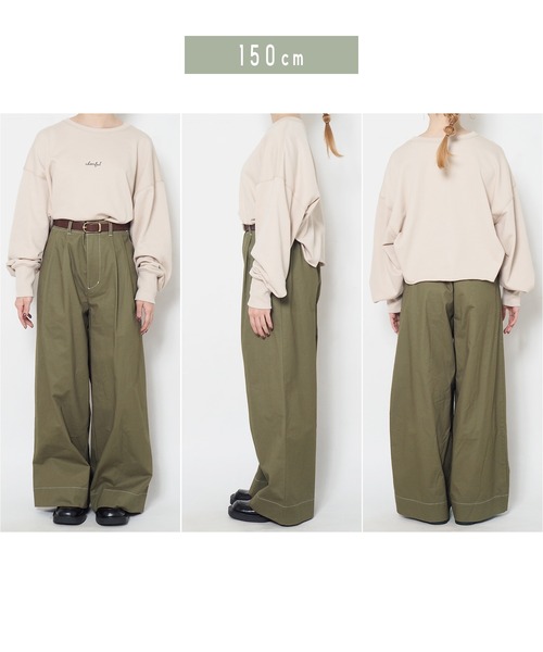 Crisp（クリスプ）の「タックワイドパンツ（その他パンツ・レディース・ブラック/ベージュ/カーキ・FREE）」の11枚目の写真